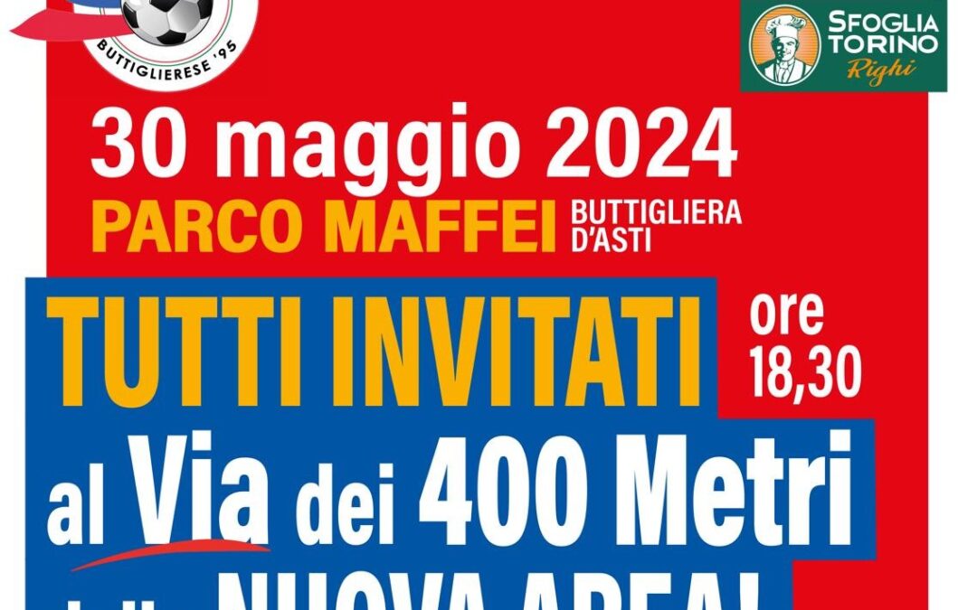 TUTTI INVITATI AL VIA DEI 400 METRI DELLA NUOVA AREA!